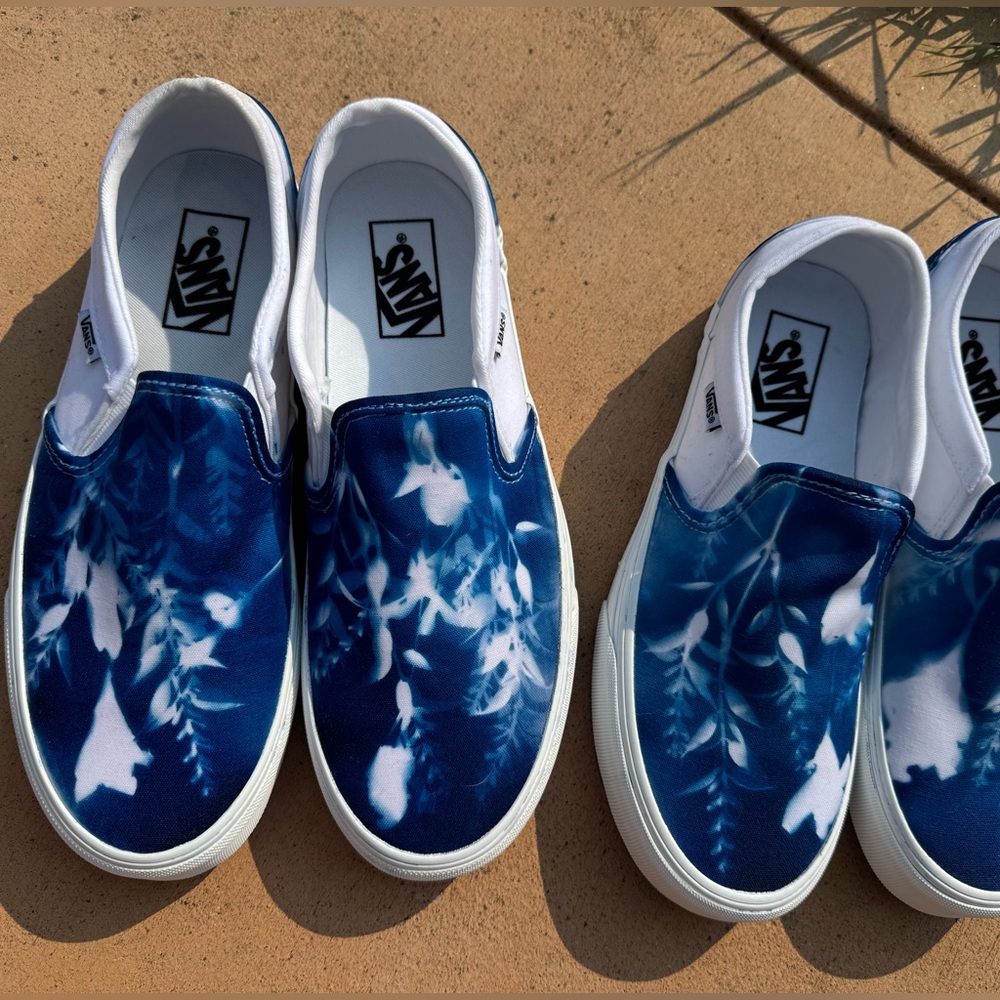 CUSTOM cyanotype hand-printed shoes